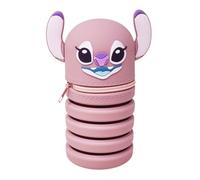 Disney Estuche extensible Stitch Angel Tamaño Ajustable Cierre de Cremallera Color Rosa