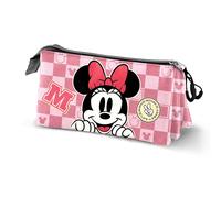 Disney Minnie Mouse Journey-Estuche Portatodo Triple, Rosa, 23 x 11 cm