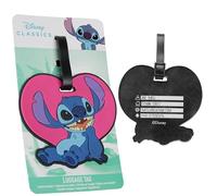 Disney Etiquetas para Maletas - Etiqueta de Identificación de Equipaje para Viajes Accesorios (Azul/Rosa Stitch)