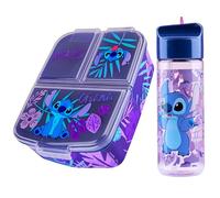 Disney Fiambrera Infantil con Compartimentos y Botella de Agua - Regalo Niña (Azul/Morado)
