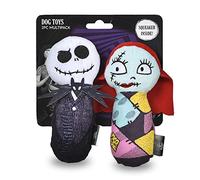 Disney for Pets Tim Burton's Nightmare Before Christmas: Juguete chirriador de peluche estilo Jack Skellington y Sally Bobo de 6 pulgadas, con licencia oficial | Juguetes para perros de Halloween