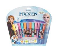 Disney Frozen 12 brillos de labios de origen vegetal, primer set de maquillaje para niñas, ideal para fiestas, pijamadas y como regalo de cumpleaños, para mayores de 3 años, de Townley Girl