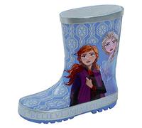 Disney Frozen 2 Botas Wellington para niñas 3D de goma plateada Wellingtons Elsa Anna Rain Snow Botas de agua para niños, Blue, 23 EU
