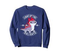 Disney Frozen 2 Bruni the Salamander Light Up the Holidays Sudadera, Unisex para adultos, Azul Marino, M
