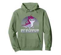 Disney Frozen 2 Bruni The Salamander Striped Element Sudadera con Capucha, Unisex para adultos, Verde salvia, S