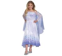 Disney Frozen 2 Elsa disfraz para niñas, vestido de lujo y capa, tamaño infantil mediano (7-8)