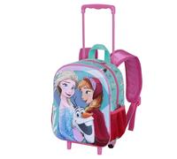 Disney Frozen 2 Family-Mochila 3D con Ruedas Pequeña, Azul, 26 x 34 cm, Capacidad 7 L