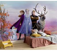 Disney Frozen 2 Mural Papel Pintado Foto Elsa Anna Niñas Habitación Azul Morado