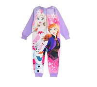 Disney Frozen 2 pijamas con forma de mono de forro polar para niñas con Elsa y Anna, Rosa/Lila, 7-8 Años