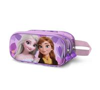 Disney Frozen 2 Violet-3D - Estuche Doble para lápices, Lila, 22 x 10 cm