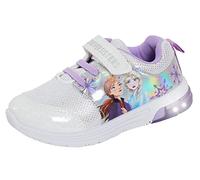 Disney Frozen 2 Zapatillas iluminadas para niñas, zapatillas deportivas para niños Elsa Anna con luces intermitentes, Silver, 7 UK Child