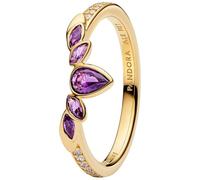Disney Frozen Anna 14k Gold-Plated Ring with Purple Crystal and Clear Cubic Zirconia