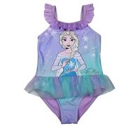 Disney Frozen - Bañador de una pieza para niña, diseño de Frozen de Elsa, color lila