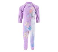 Disney Frozen Bañador para Niñas, Traje de Baño Proteccion UV Conjunto de Una Pieza Natación, Camiseta y Pantalon de Baño, Talla 4 Años - Lila