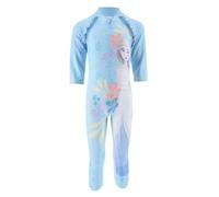 Disney Frozen Bañador para Niñas, Traje de Baño Proteccion UV Conjunto de Una Pieza Natación, Camiseta y Pantalon de Baño, Talla 8 Años - Azul
