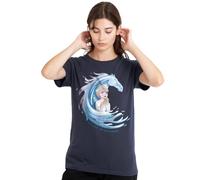 Disney Frozen Believe In Yourself Elsa and Nokk, The Water Spirit Camiseta de Mujer, Azul Marino Profundo, M