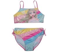 Disney Frozen Bikini con purpurina y lazos para niñas - Elsa Frozen - Traje de baño de dos piezas para niños, multicolor, 122-128