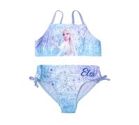 Disney Frozen - Bikini de dos piezas para niña, diseño de Elsa Frozen, color azul, azul, 98 cm-104 cm