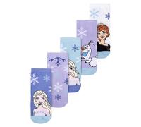 Disney Frozen - Calcetines para niña, diseño de Frozen (5 unidades), color morado y blanco, morado/blanco, 27-30