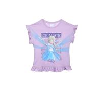 Disney Frozen Camiseta para Niñas, 'Ice Magic' Lentejuelas Camiseta Algodón Suave de Manga Corta para Niñas, Talla 6 Años | Lila