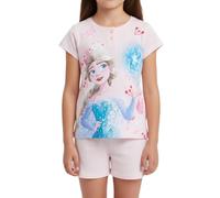 Disney Frozen Camiseta y Pantalón Corto para Niña, Diseño Elsa Pijama Conjunto 2 Piezas para Niñas, Incluye Caja de Regalo, Talla 4 Años | Rosa Claro