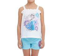 Disney Frozen Camiseta y Pantalón Corto para Niña, Diseño 'Let it Go' Lentejuelas Pijama Conjunto 2 Piezas para Niñas, Talla 6 Años | Azul