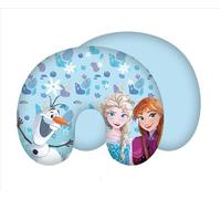 Disney Frozen - Cojín de viaje, diseño de Anna, Elsa y Olaf con copos de nieve, magia, 28 x 33 cm, 100% poliéster