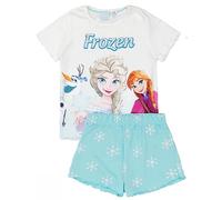 Disney Frozen Conjunto de Pijama de niña Azul | Camiseta y pantalón Corto Frozen para Niño | Diseño de Aventura Helada | Mercancía Oficial pequeñas Princesas de Hielo