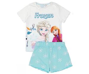 Disney Frozen Conjunto de Pijama de niña Azul | Camiseta y pantalón Corto Frozen para Niño | Diseño de Aventura Helada | Mercancía Oficial pequeñas Princesas de Hielo