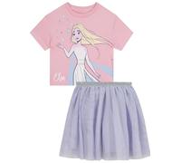 Disney Frozen Conjunto Niña con Camiseta y Falda Tutu, Elsa Outfit Niños, Ropa Verano para Niña, 7-8 Años