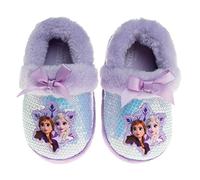 Disney Frozen Elsa and Anna Girls Indoor Slippers | Lightweight Warm Plush Slippers