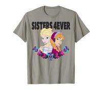 Disney Frozen Elsa and Anna Sisters 4ever Retrait Camiseta, Hombre, Pizarra, L