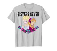 Disney Frozen Elsa and Anna Sisters 4ever Retrait Camiseta, Hombre, Plata, 3XL