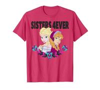 Disney Frozen Elsa and Anna Sisters 4ever Retrait Camiseta, Hombre, Rojo Jaspeado, L