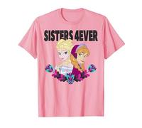 Disney Frozen Elsa and Anna Sisters 4ever Retrait Camiseta, Hombre, Rosado, XL