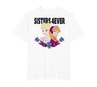 Disney Frozen Elsa and Anna Sisters 4ever Retrait Camiseta, Hombre tallas grandes, Blanco, 2X Alto
