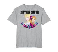 Disney Frozen Elsa and Anna Sisters 4ever Retrait Camiseta, Hombre tallas grandes, Gris Jaspeado, 2X Alto
