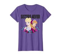 Disney Frozen Elsa and Anna Sisters 4ever Retrait Camiseta, Mujer, Morado Jaspeado, 3XL