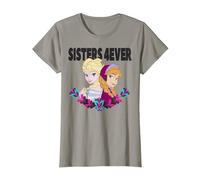Disney Frozen Elsa and Anna Sisters 4ever Retrait Camiseta, Mujer, Pizarra, XXL