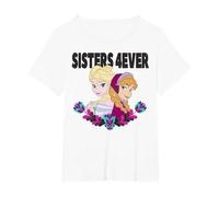 Disney Frozen Elsa and Anna Sisters 4ever Retrait Camiseta, Mujer tallas grandes, Blanco, 3XL Grande