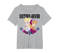 Disney Frozen Elsa and Anna Sisters 4ever Retrait Camiseta, Mujer tallas grandes, Gris Jaspeado, 2XL Grande