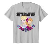 Disney Frozen Elsa and Anna Sisters 4ever Retrait Camiseta, Niños, Plata, 4 años
