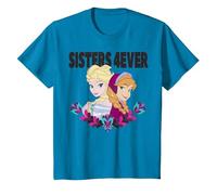 Disney Frozen Elsa and Anna Sisters 4ever Retrait Camiseta, Niños, Zafiro, 3 años