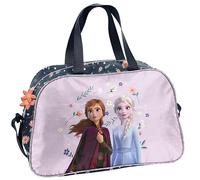 Disney Frozen Elsa Anna - Bolsa de deporte para niños y niñas, 40 x 25 x 15 cm, color rosa y azul