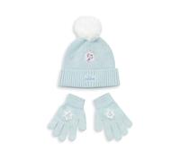 Disney Frozen Elsa - Conjunto de gorro y guantes para niñas, color azul claro, accesorios cálidos de invierno para niños con diseño de personajes