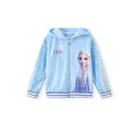 Disney Frozen Elsa Minnie - Sudadera con Capucha para niña pequeña: Chamarra de Lentejuelas con Cierre para Viajes Escolares de cumpleaños - Sudadera para niñas 3-6T, Azul-Elsa, 5-6 Años