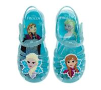 Disney Frozen Elsa Shoes - Girls Jelly Sandals - Mary Jane Flats Kids Baby Character Princess Dress Costume Ballet Summer Slides Clear Beach Water Slip On - Blue Aqua (7 Toddler)