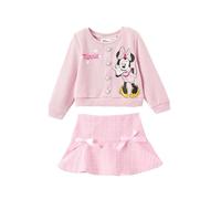Disney Frozen Elsa Stitch Princess Moana Minnie - Conjunto de 2 piezas para niña pequeña con botones de perlas y falda de tweed, 2-13 años