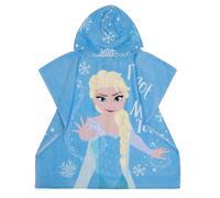 Disney Frozen, Elsa, Toalla de Baño con Capucha de Niños, Toalla de Playa de algodón Poncho Toalla Ultra Suave para niñas, 2-6 Años, Azul