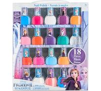 Disney Frozen Elsa y Anna Juego de esmalte de uñas a base de agua de 18 piezas Juego de pintura de uñas pelable de secado rápido para niñas de 3 años de Townley Girl